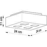 Nice Lamps črna stropna svetilka s kovinskim senčnikom 24x24 cm hydra – | Shoptok.si