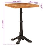 Bistro Stol Smeđa 50 x 50 x 76 cm Čvrsto drvo akacije | shoptok.hr