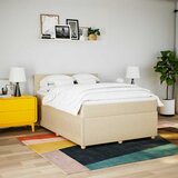  Krevet s oprugama i madracem krem 140x200 cm od tkanine | shoptok.hr