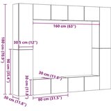  8-dijelni zidni set TV ormarić konstruirano drvo | shoptok.hr