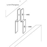 SMIT VISUAL Higienska zaščitna stena za predelne stene na pisalni mizi, VxŠxG 300 x 1600 x 5 mm, prozorna izvedba | Shoptok.si