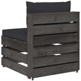  Modularna srednja sofa s jastucima od sivo impregniranog drva Crna | shoptok.hr