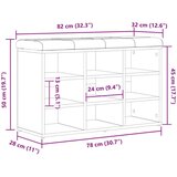 vidaXL klop za čevlje Črn hrast Iverna plošča 80 x 30 x 48 cm | Shoptok.si