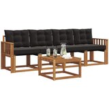  Set vanjskih sofa 5 kom. Prirodna i crna | shoptok.hr