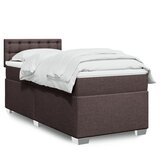 vidaXL Box spring postelja z vzmetnico temno rjav 90x190 cm blago | Shoptok.si