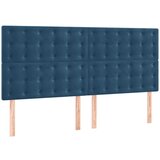 Maison Chic Posteljno vzglavje - Vzglavna omarica 4 kosa temno moder 80x5x78/88 cm žamet, (22077262) Cene