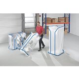 eurokraft pro Velik zbiralnik surovin, jeklo, prostornina 400 l, višina 1325 mm, svetlo moder, pomičen | Shoptok.si