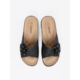 SEASTAR Black women's flip-flops with a decorative flower | Shoptok.si