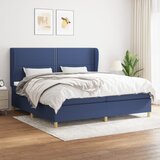 The Living Store Box spring postelja z vzmetnico modra 200x200 cm blago - Box Spring Postelja, (21513855) Cene