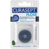 Curasept Floss Classic, črna povoščena zobna nitka