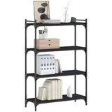 Regal za knjige s 4 razine crni 80x30x120 cm konstruirano drvo | shoptok.hr