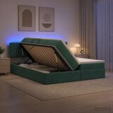  LED krevet za pohranu s madracem Tamnozelena 200 x 200 cm | shoptok.hr
