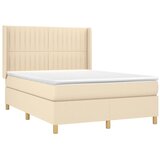  Krevet box spring s madracem LED krem 140x200 cm od tkanine | shoptok.hr