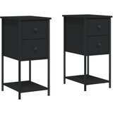 Maison Chic Dvo delni komplet Nočne omarice - Nočne mize črna 32x42x70 cm inženirski les, (21690486) | Shoptok.si