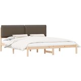  Krevetni okvir s tapiciranim uzglavljem Sivo-smeđa 200 x 200 cm - Smeđa i taupe 200 x 200 cm | shoptok.hr