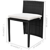 Bistro garnitura z blazinami 3-delna poli ratan črna, (20680393) | Shoptok.si
