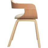  Jedilni stol 6 kosov krem ukrivljen les in umetno usnje, (20764121) | Shoptok.si