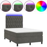  The Living Store Box spring postelja z vzmetnico LED temno siva 120x190 cm žamet - Box Spring Postelja, (21492152) | Shoptok.si