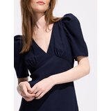 Reserved Midi haljina s mješavinom viskoze - mornarsko plava | shoptok.hr