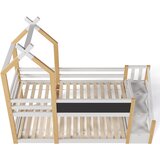 Möbrio Pogradna postelja Cabane 90x200 cm z odlagalno lestvijo in tablo, letveno dno, bela, (22060421) | Shoptok.si