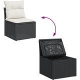  9-dijelni set vrtnih sofa s jastucima crni od poliratana Crna 289 x 172 x 69 cm | shoptok.hr
