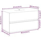 vidaXL Ormarić s ugrađenim umivaonikom boja hrasta 81x39,5x49 cm | shoptok.hr