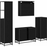  Set namještaja za kupaonicu 4 kom. Crni hrast 80 x 33 x 60 cm | shoptok.hr
