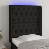  Uzglavlje crno 83 x 16 x 118/128 cm od tkanine Cijene