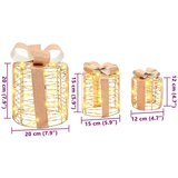 vidaXL Dekoracija Darilne Škatle 3 pcs Toplo bela PET | Shoptok.si