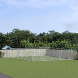 vidaXL Vanjski kavez za pse s krovom srebrni 12 x 12 x 2 5 m čelični Cijene