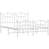 Metalni okvir kreveta uzglavlje i podnožje bijeli 140 x 190 cm | shoptok.hr