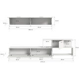 MID.YOU Dnevni Regal Chepo Bela 277x102 Cm | Shoptok.si