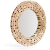 Kave Home Stensko ogledalo z lesenim okvirjem ø 80 cm Eliptic – u