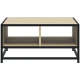 vidaXL Klubska mizica sonoma hrast 60,5x60,5x30 cm inž. les in kovina | Shoptok.si