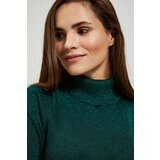 Marisse Emerald Turtleneck Sweater Decorated With Metallic Thread | shoptok.hr