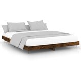 vidaXL Posteljni okvir dimljeni hrast 120x200 cm inzenirski | Shoptok.si