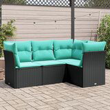 vidaXL 4-dijelni set vrtnih sofa od poliratana s jastucima crni | shoptok.hr