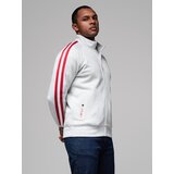 Ombre Men's sweatshirt with high collar and stripes - grey melange | ePonuda.com