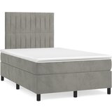 The Living Store Box spring postelja z vzmetnico svetlo siva 120x200 cm žamet - Box Spring Postelja, (21491237) | Shoptok.si