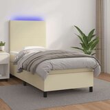  Krevet box spring s madracem LED krem 90x190 cm od umjetne kože - Krema 90 x 190 cm Gladak dizajn | shoptok.hr