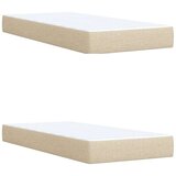 vidaXL Box spring postelja z vzmetnico krem 200x200 cm blago, (21310339) | Shoptok.si