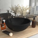  Luksuzni okrugli umivaonik mat crni 32,5 x 14 cm keramički | shoptok.hr