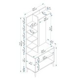 Hanah home Julendor stalak za cipele s mašnom, 74,4x33x182,8 cm, bež | Eponuda.ba