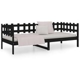  Dnevna postelja črna 90x190 cm trdna borovina, (20723893) | Shoptok.si