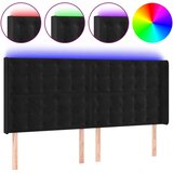 Maison Chic led posteljno vzglavje - vzglavna omarica - nočna omarica črno 203x16x118/128 cm žamet, (21709091) Cene