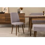 Hanah home vina bench 04 0701 walnut grey (produžni trpezarijski sto, stolice i konzola (6 komada) | ePonuda.com