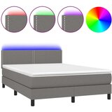  Box spring s madracem LED tamnosivi 140x190 cm tkanina | shoptok.hr