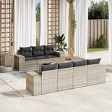 vidaXL 8-dijelni set vrtnih sofa od poliratana s jastucima svjetlosivi | shoptok.hr