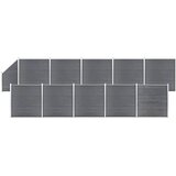  Set WPC ograda 10 kvadratnih + 1 kosa 1830 x 186 cm sivi | shoptok.hr