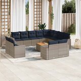 13-dijelni set vrtnih sofa od poliratana s jastucima sivi | shoptok.hr